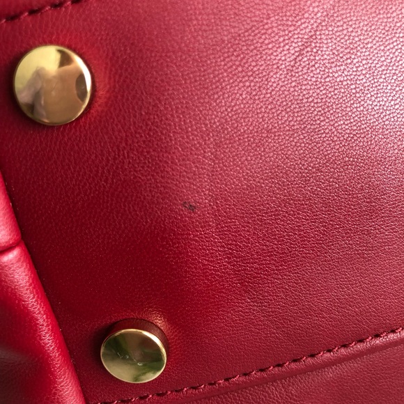 INC International Concepts KJ Framed Satchel,  Berry Red - Picture 10 of 10